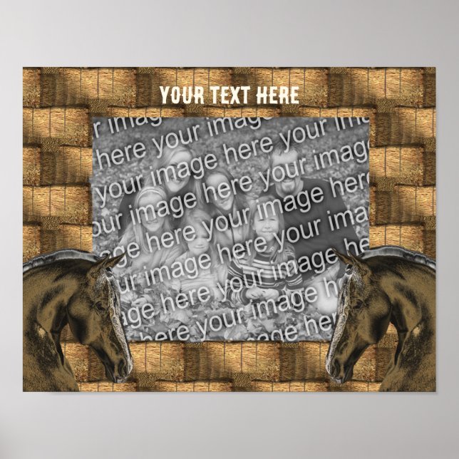 Horses And Hay Bales Add Your Photo Personalised Poster (Front)