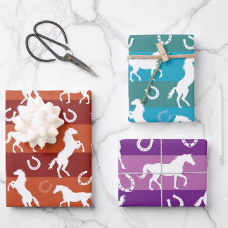 Horses and Horseshoes All Occasion Wrapping Paper Sheet