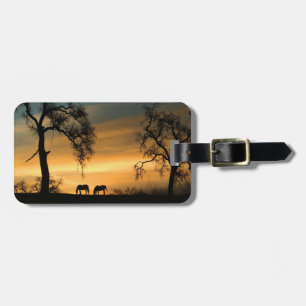 Horses and Oak Trees Luggage Tag