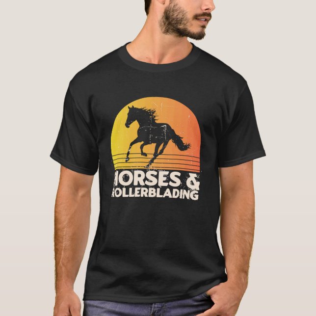 Horses And Rollerblading T-Shirt (Front)
