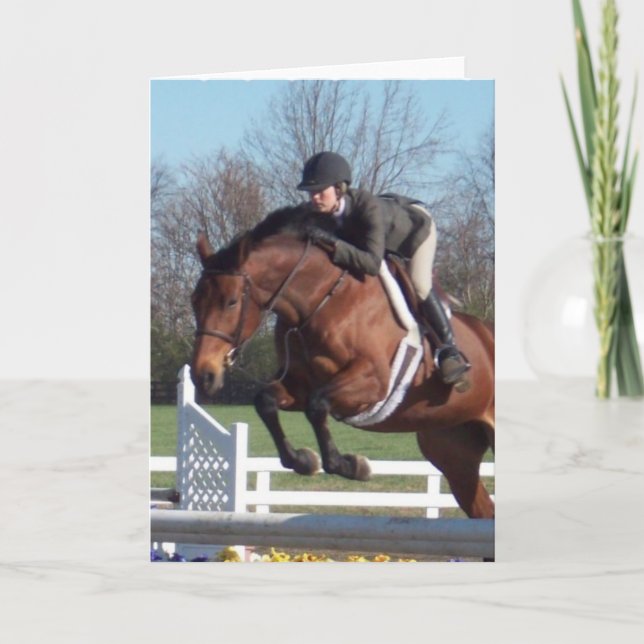 Horses and Show Jumping Greeting Card (Front)
