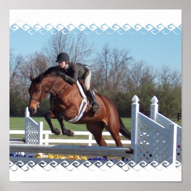Horses and Show Jumping Poster Print (Front)
