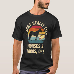 Horses And Tacos Cinco De Mayo Taco Tuesday Cute T-Shirt