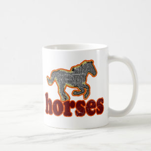 horses animal farm country style coffee mug