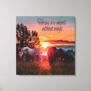 Horses are angels without wings canvas print