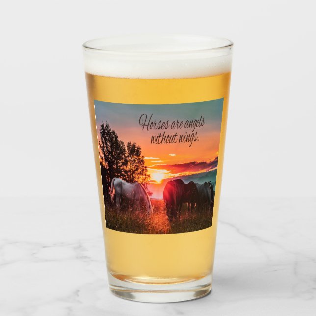Horses are angels without wings glass (Front Filled)