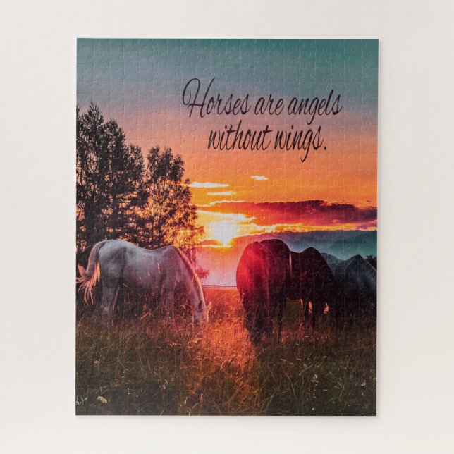 Horses are angels without wings jigsaw puzzle (Vertical)