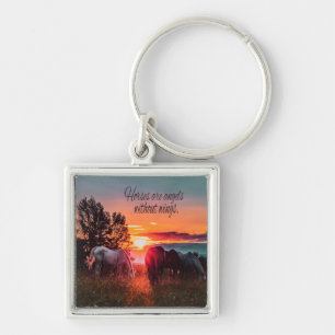 Horses are angels without wings key ring