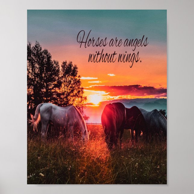 Horses are angels without wings poster (Front)