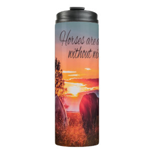 Horses are angels without wings thermal tumbler