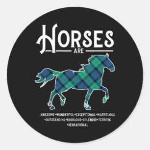 Horses Are Awesome - Horse Lover Horseback Riding Classic Round Sticker