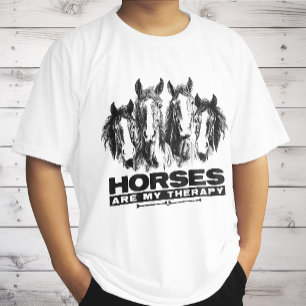 Horses Are My Therapy Horses Animal Enthusiasts T-Shirt