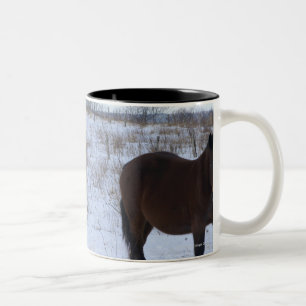 Horses at Cape Kiritappu, Hokkaido Prefecture, Two-Tone Coffee Mug