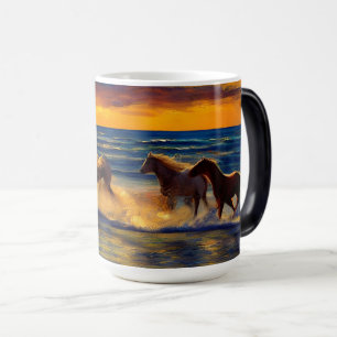Horses At Sunset Mug