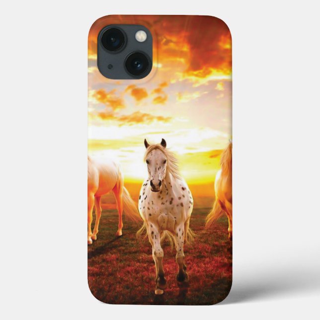 Horses at sunset throw pillow Case-Mate iPhone case (Back)