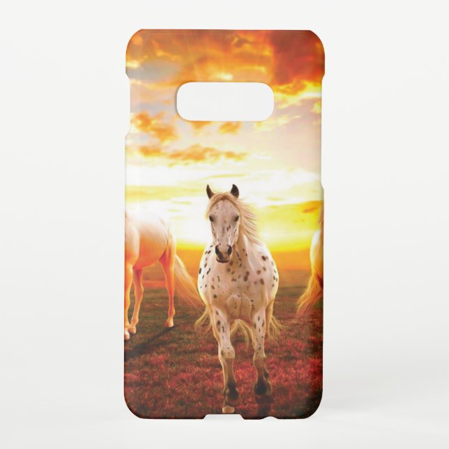 Horses at sunset throw pillow samsung galaxy case (Back)