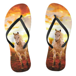 Horses at sunset throw pillow thongs