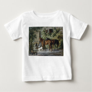 Horses at the Porch (by Albrecht Adam) Baby T-Shirt