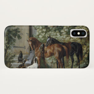 Horses at the Porch (by Albrecht Adam) iPhone X Case