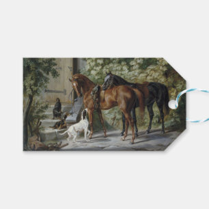 Horses at the Porch (by Albrecht Adam) Gift Tags