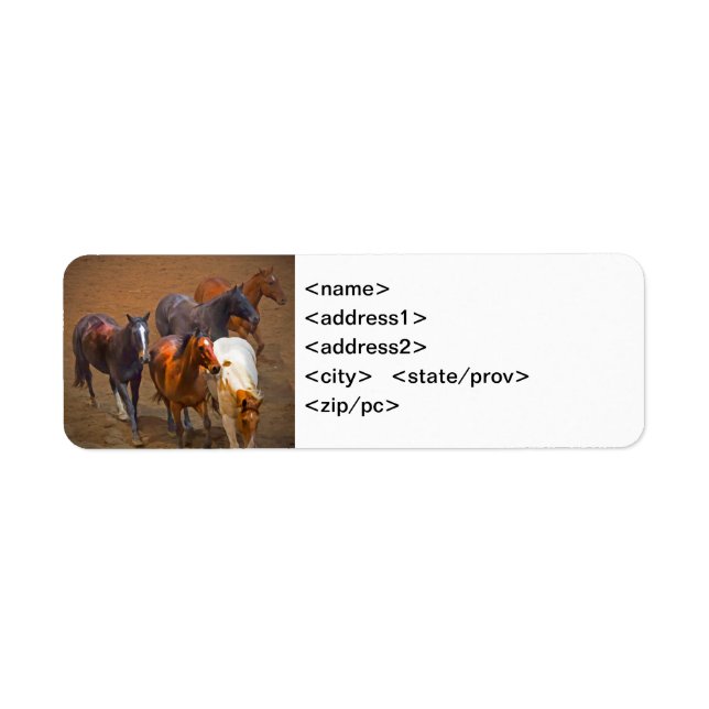 Horses Avery Label Return Address Label (Front)
