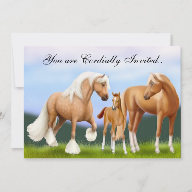 Horses Baby Shower Announcement Invitation (Front)