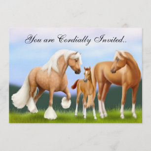 Horses Baby Shower Announcement Invitation