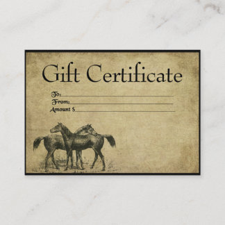 Horses- Between Friends- Prim Gift Certificate Car