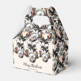 Horses black and gold Christmas quote Favour Box