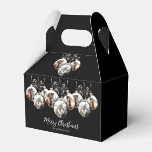 Horses black and gold Christmas quote Favour Box