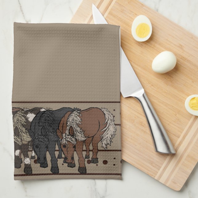 Horses by figdewdrop kitchen towel  (Quarter Fold)