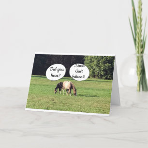HORSES CAN'T BELIEVE YOU ARE 40 BIRTHDAY HOLIDAY CARD