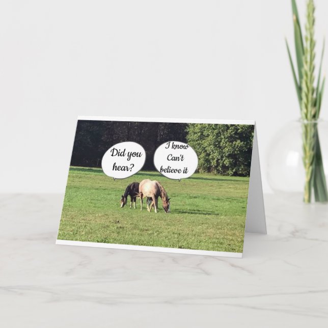 HORSES CAN'T BELIEVE YOU ARE 40 BIRTHDAY HOLIDAY CARD (Front)