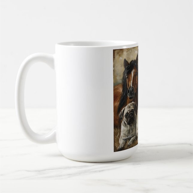 Horses, Cats and Dogs  Coffee Mug (Left)