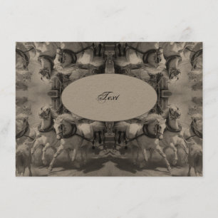 Horses Cavalli Chevaux Vintage Shabby chic Enclosure Card