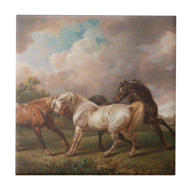  Horses  Ceramic Tile (Front)