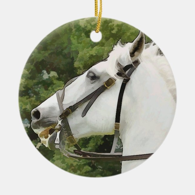 HORSES CERAMIC TREE DECORATION (Front)