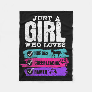 Horses Cheerleading Ramen Just A Girl Who Loves Pu Fleece Blanket