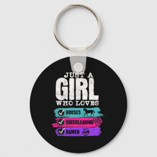 Horses Cheerleading Ramen Just A Girl Who Loves Pu Key Ring