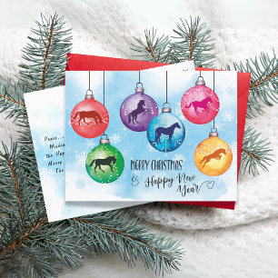 Horses Christmas Balls Card Holiday Postcard