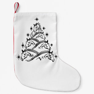 Horses Christmas Tree Equestrian Holiday Xmas Small Christmas Stocking