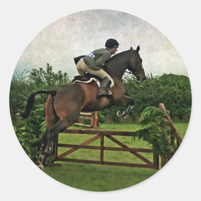 Horses Classic Round Sticker (Front)