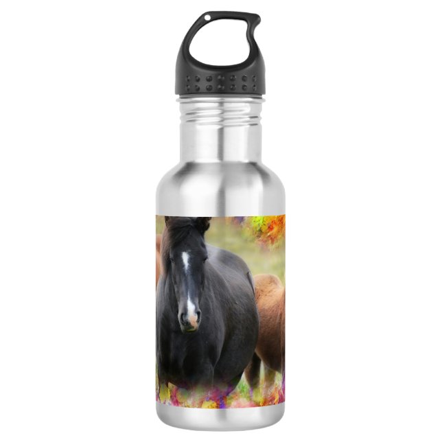 Horses Colourful 710 Ml Water Bottle (Front)