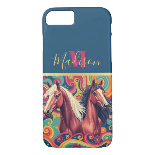 Horses colourful ornamental iPhone / iPad cas iPhone 8/7 Case