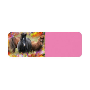 Horses Colourful Return Address Label