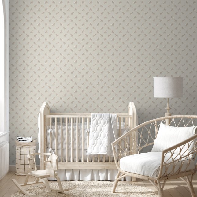 Horses cream beige wallpaper (Kids)
