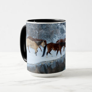 Horses Crossing the Creek Mug
