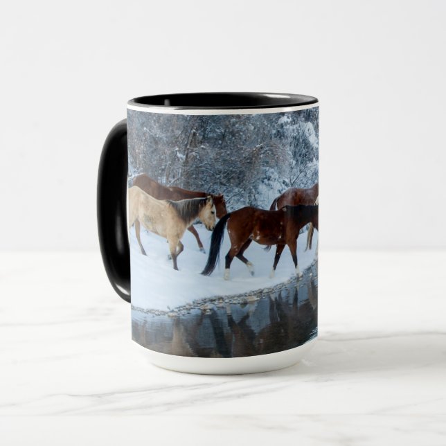 Horses Crossing the Creek Mug (Front Left)