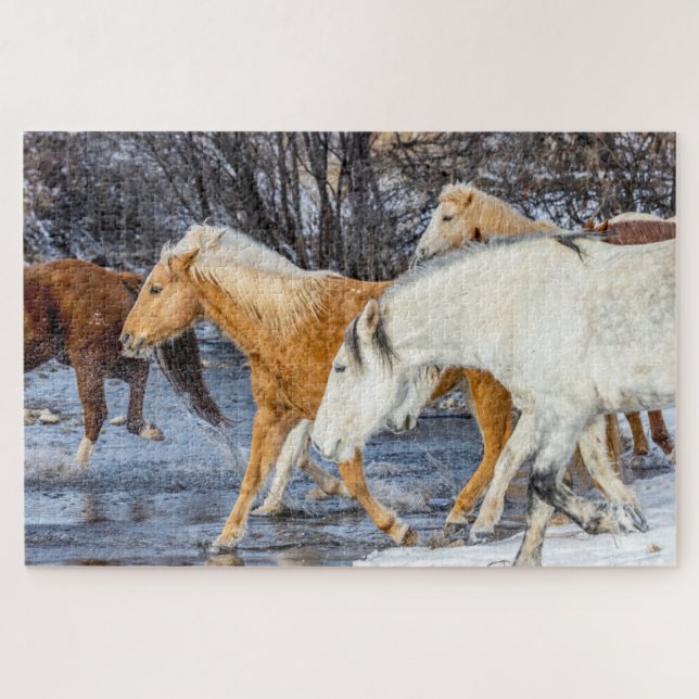 Horses Crossing the Stream Jigsaw Puzzle (Horizontal)