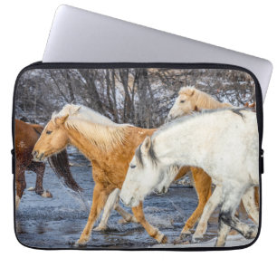 Horses Crossing the Stream Laptop Sleeve